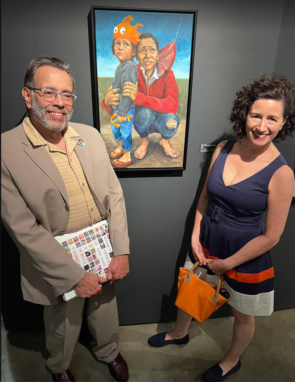 Dana Ellyn with Lenny Campello, the curator of Women of the DMV exhibit at Katzen Center Museum
