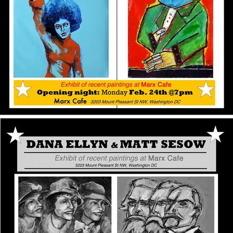 Dana Ellyn and Matt Sesow exhibit at the Marx Cafe in Washington, DC. 2014