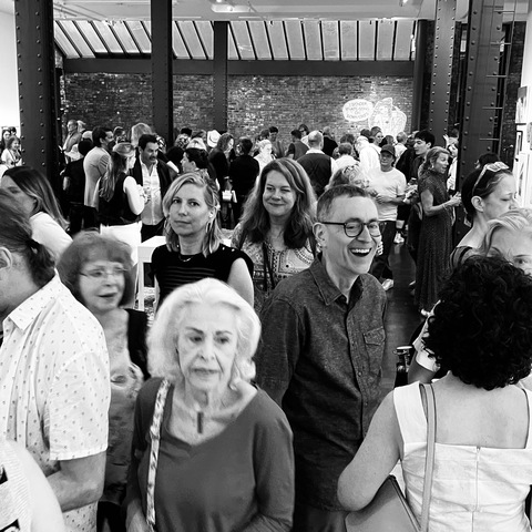 Crowds at the opening night of No Matter What at Pen + Brush